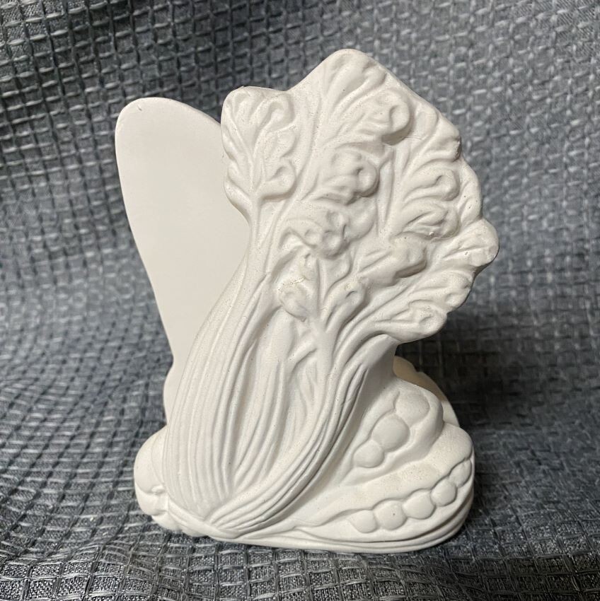 Napkin Holder Celery and Corn Kitchen Dining Ceramic Bisque READY TO PAINT