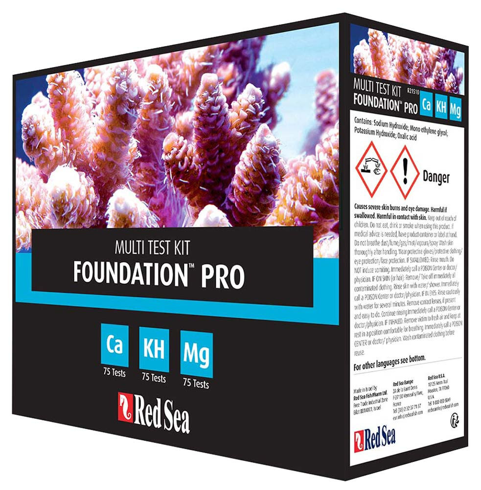 Red Sea Foundation Pro Multi Test Kit Magnesium Calcium Alkalinity Reef Pro Test