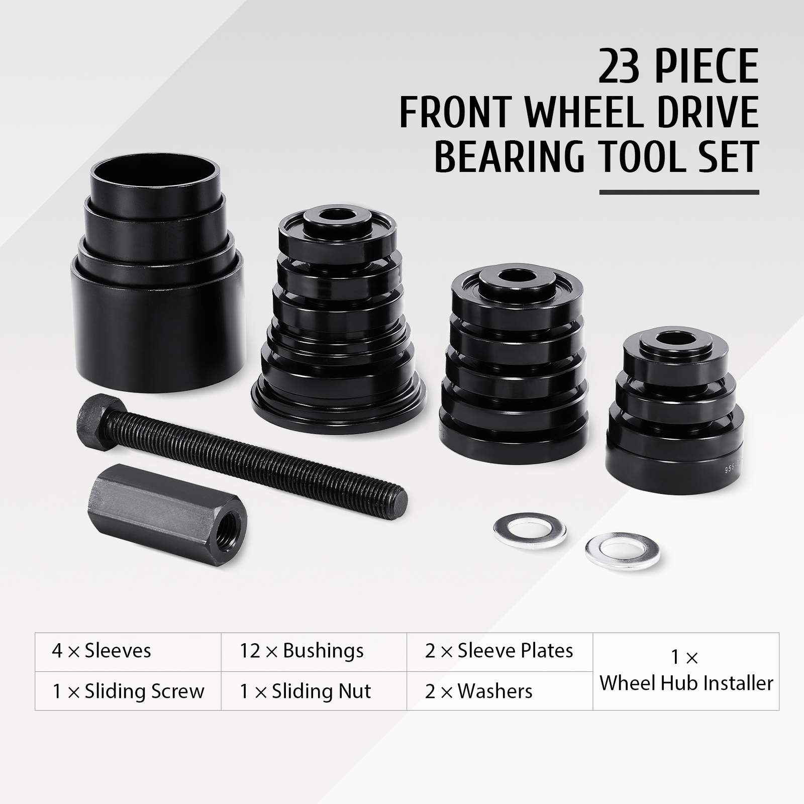 OMT FWD Front Wheel Bearing Press Kit Drive Bearing Removal & Installation 23pcs