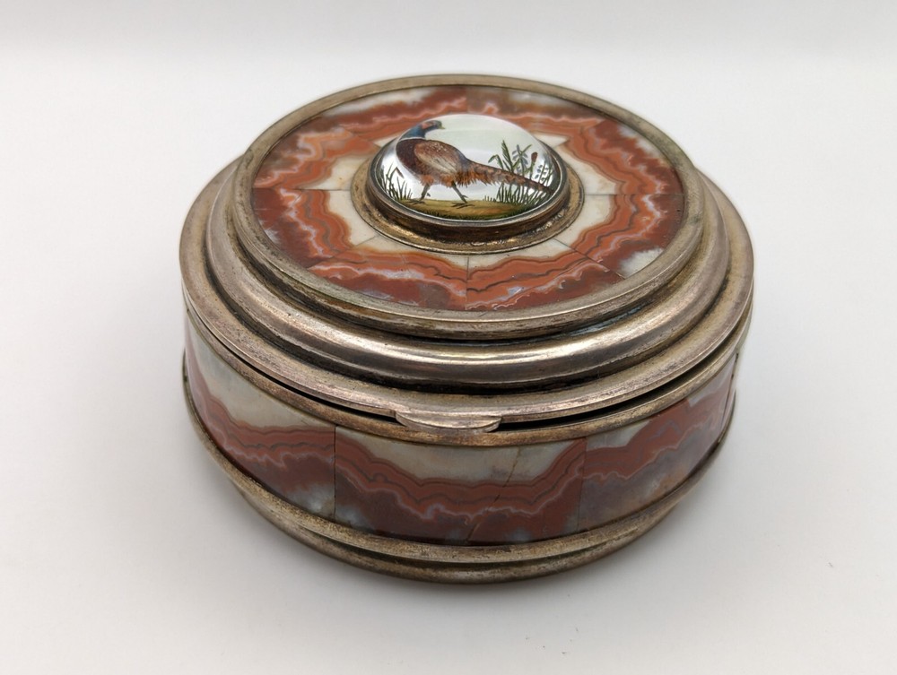 M.Mockel 800 Silver Pheasant Round Box