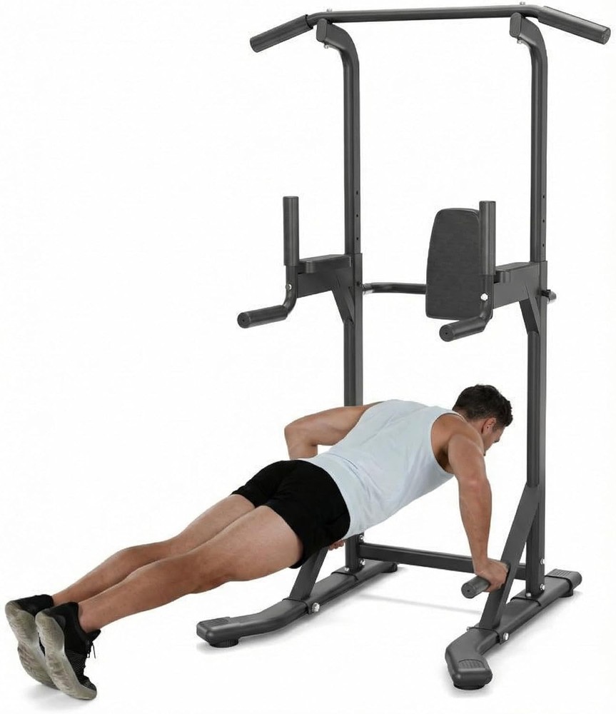 Ⓜ️Multi-Function Power Tower Pull Up Bar Station with Backrest Adjustable Height