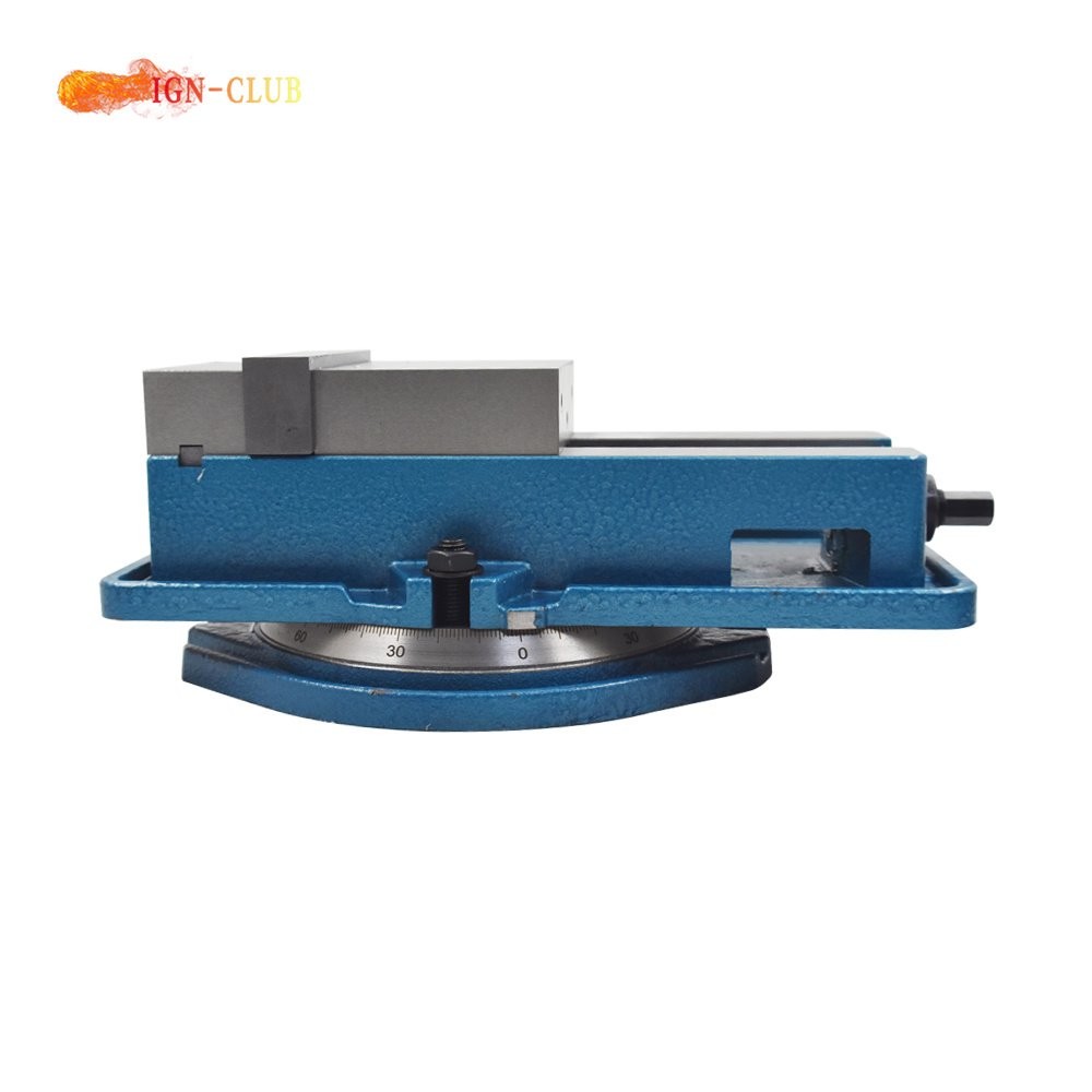 5'' Bench Vise Hardened Base Milling Machine Lockdown Vise Swiveling Base