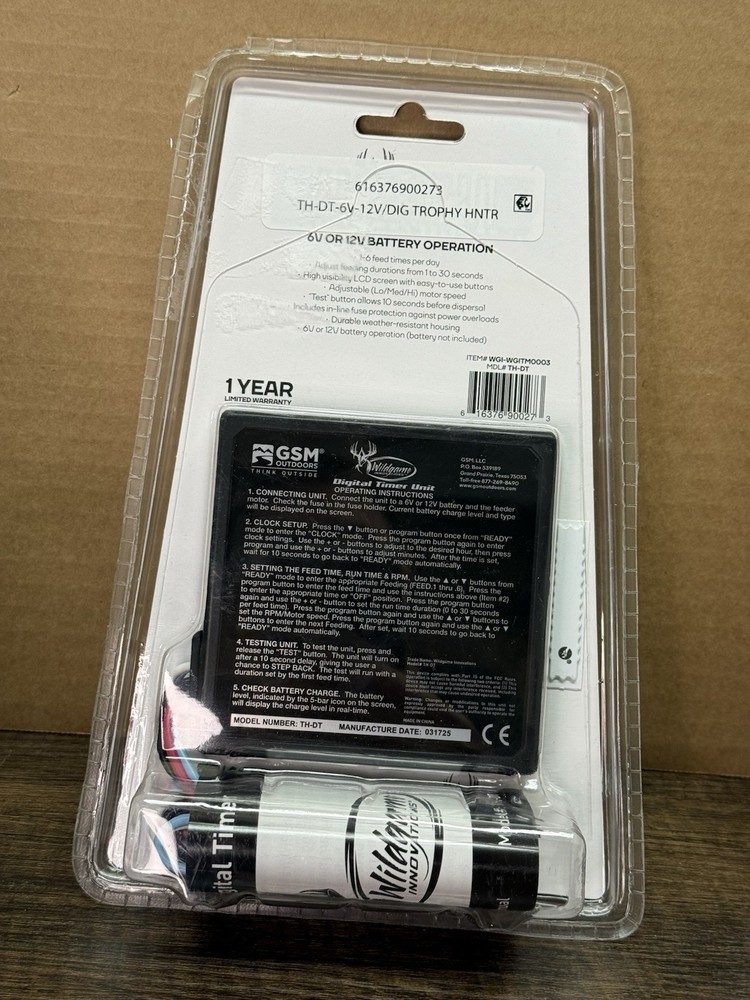 Wildgame INNOVATION GAME FEEDER TIMER 6V 12V DEER TURKEY DIGITAL CONTROLLER