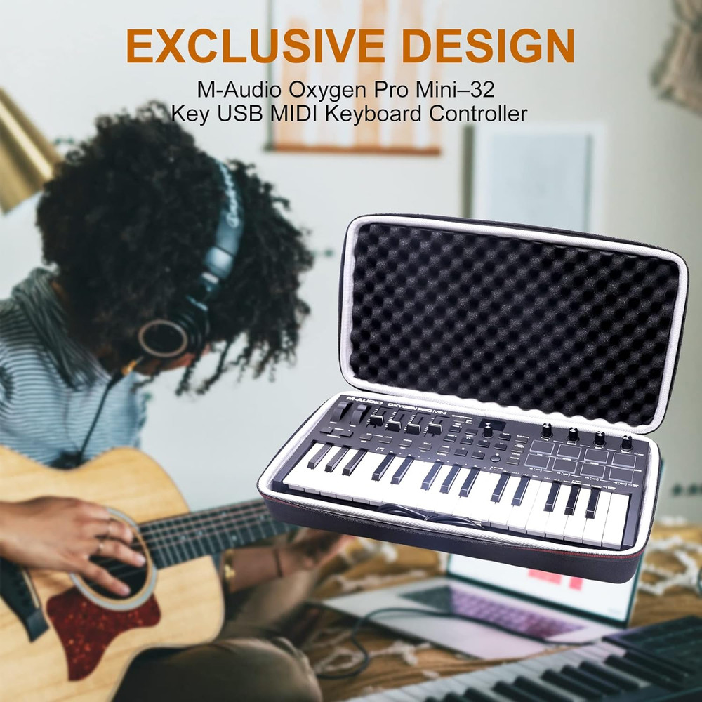 LTGEM Hard Case for M-Audio Oxygen Pro Mini – 32 Key USB MIDI Keyboard Controlle