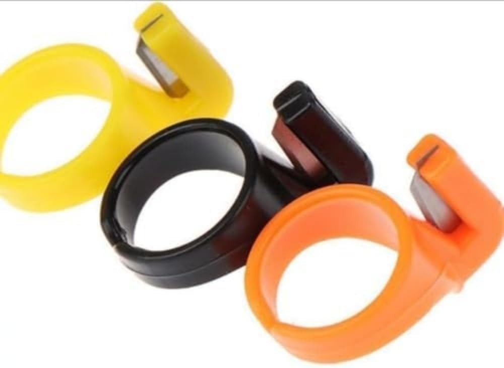 3Pcs Plastic Sewing Thimble Set with Thread Cutter, Needle Craft Ring Tools, Fin