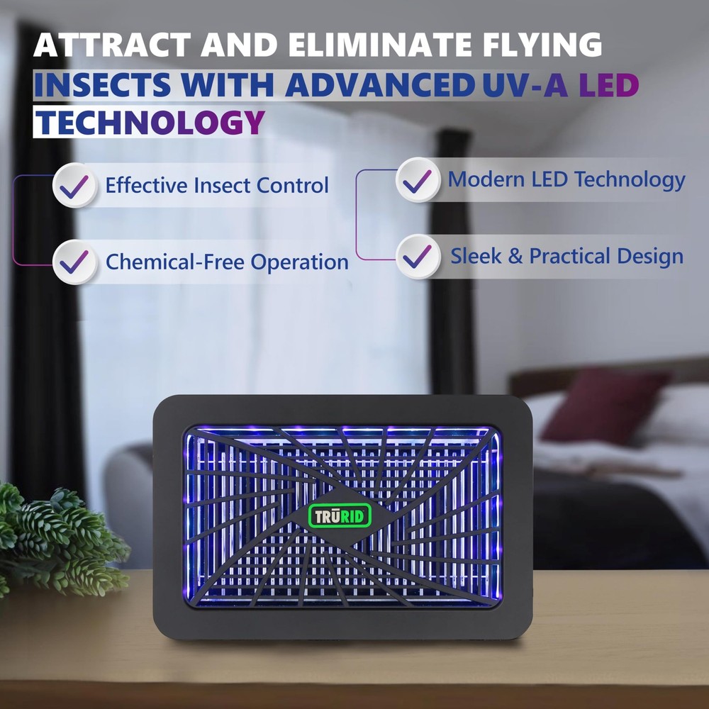 Bug Zapper Indoor, Electric Mosquito Zapper, Fly Traps (UV-A LED), Black