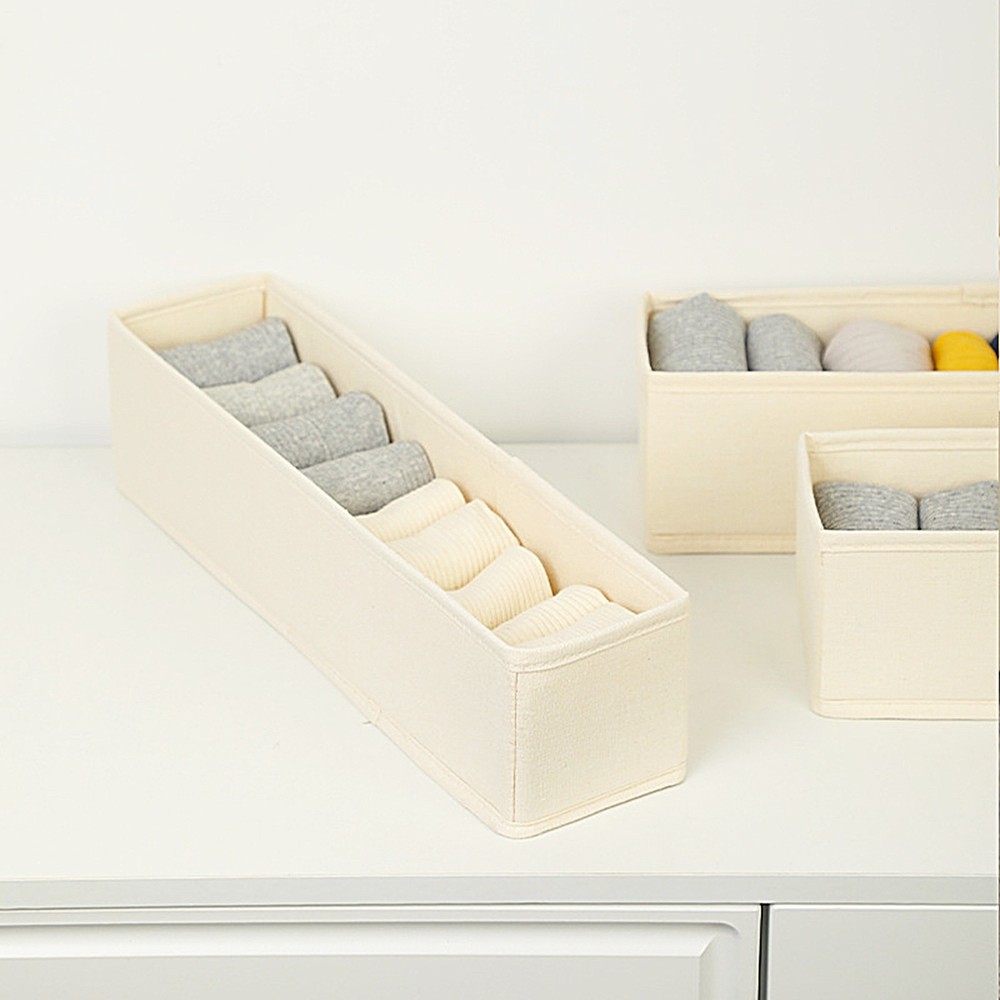 Narrow Storage Bins Space-Saving Foldable Fabric Storage Bins Stable Sock