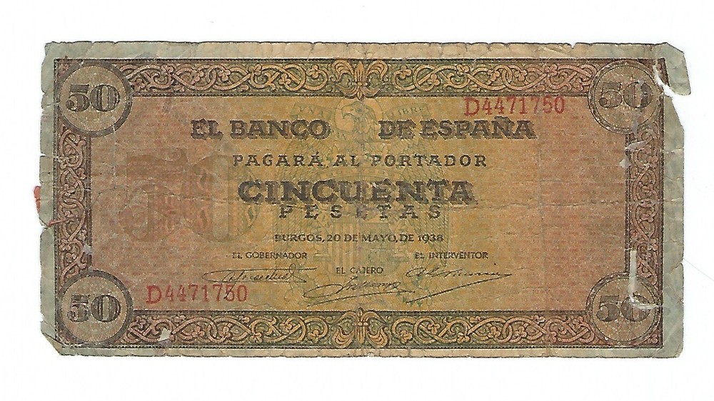 Spain - 50 Pesetas, 1938