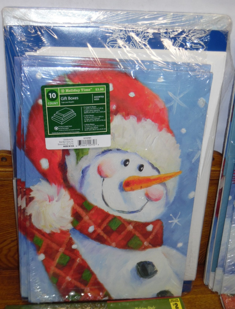 Assorted Various Size Unused Winter Holiday Christmas Gift Boxes