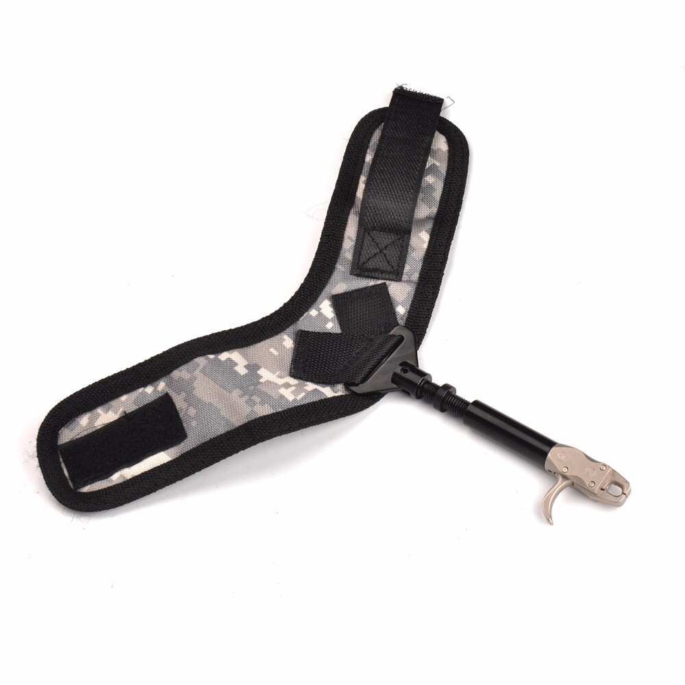 360° Adjust Wrist Strap Camo Compound Bow Release for Left Right Handed Archery