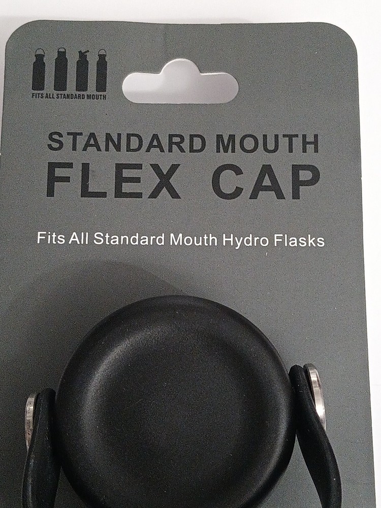2 Pack Flgoo Standard Mouth Flex Cap Compatible with Hydro Flask / BLACK