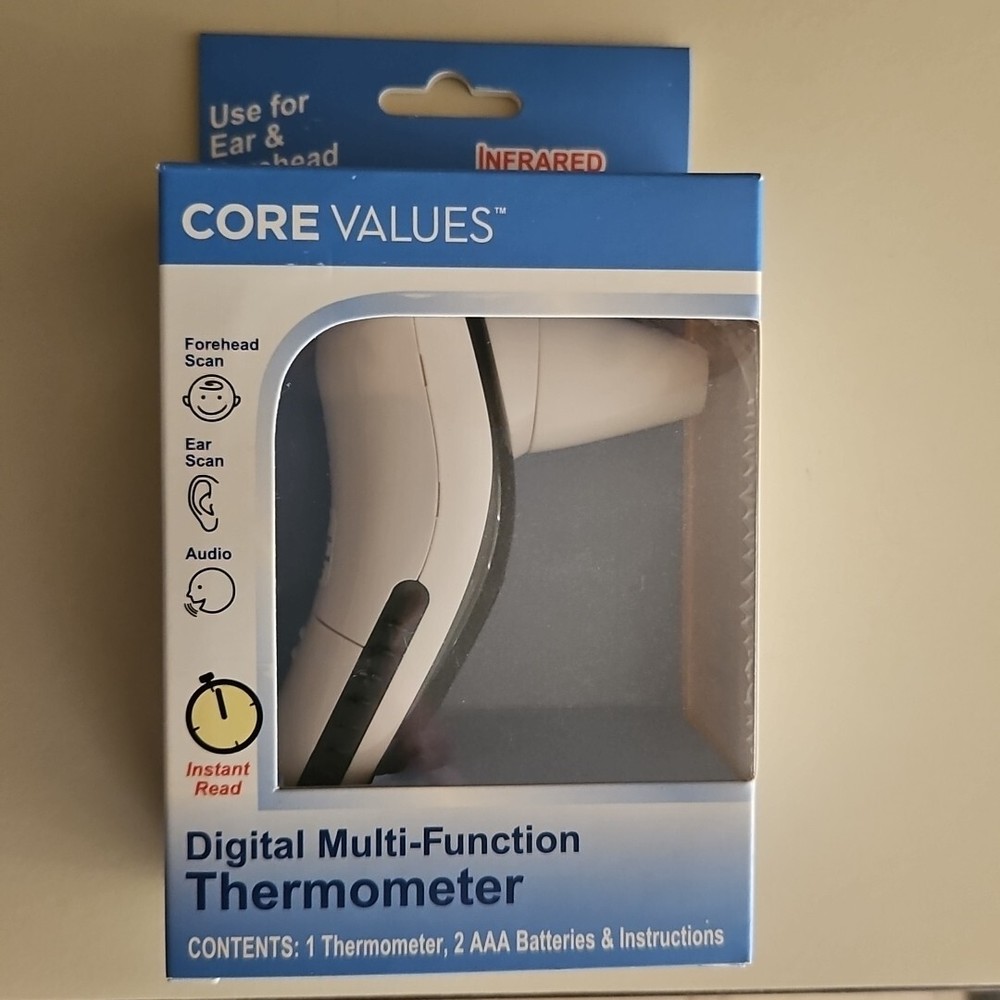 Core Values Ear and Forehead Infrared Digital Thermometer - NIB