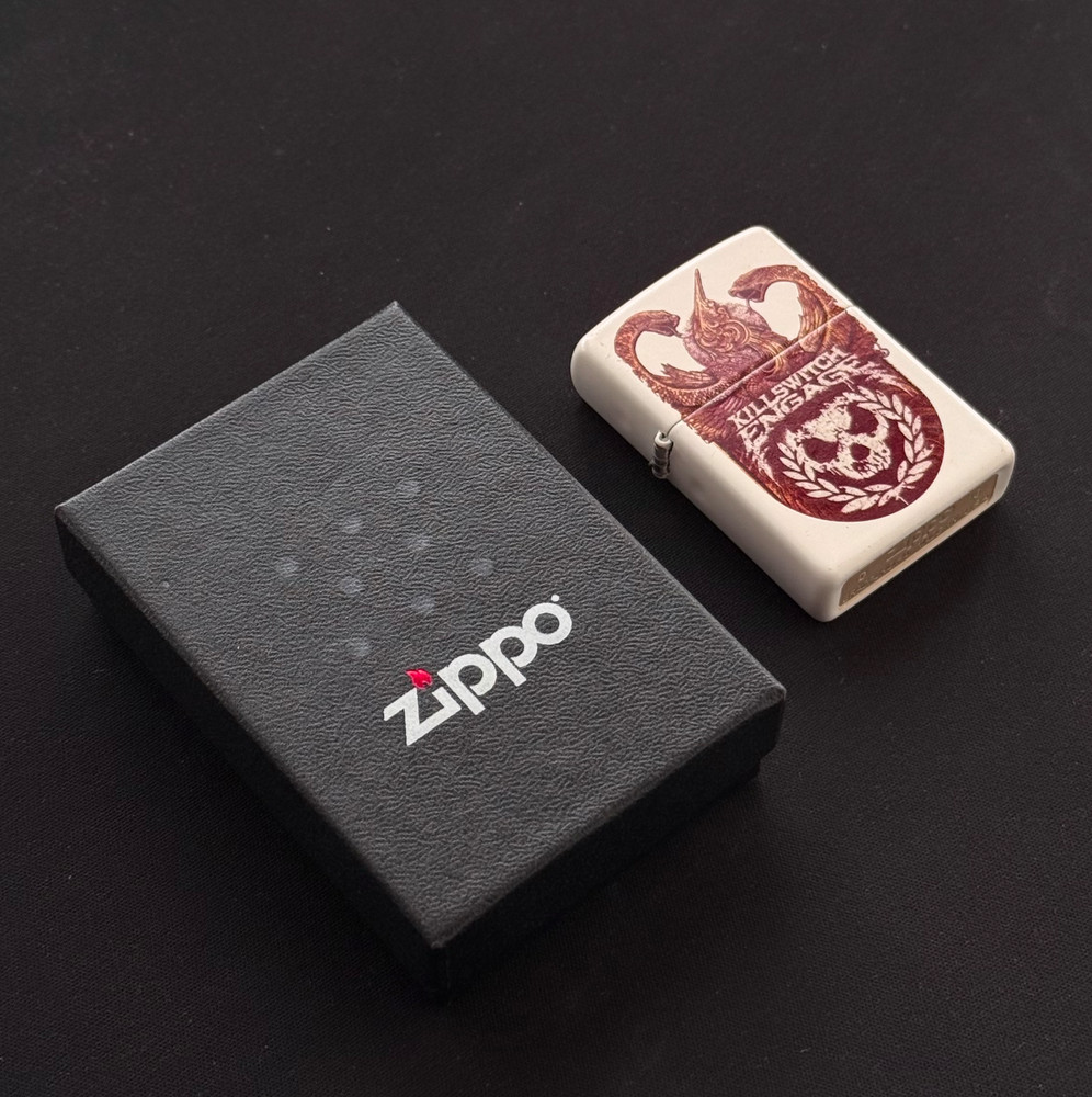 Killswitch Engage Zippo Lighter (2016, Incarnate-era) White w/ Incarnate Artwork