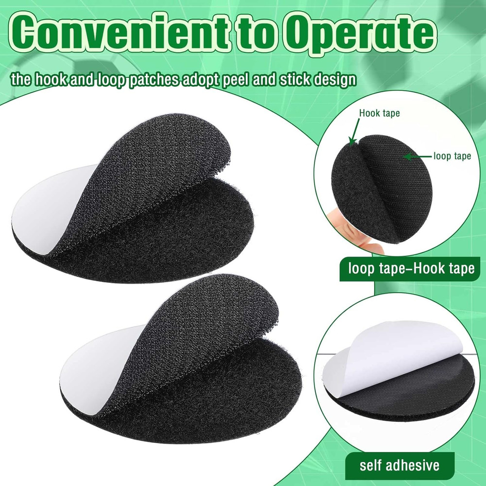 12 Pairs Referee Patch Hook and Loop Dots 3 Inch Self Sticky Circle Hook and Loo