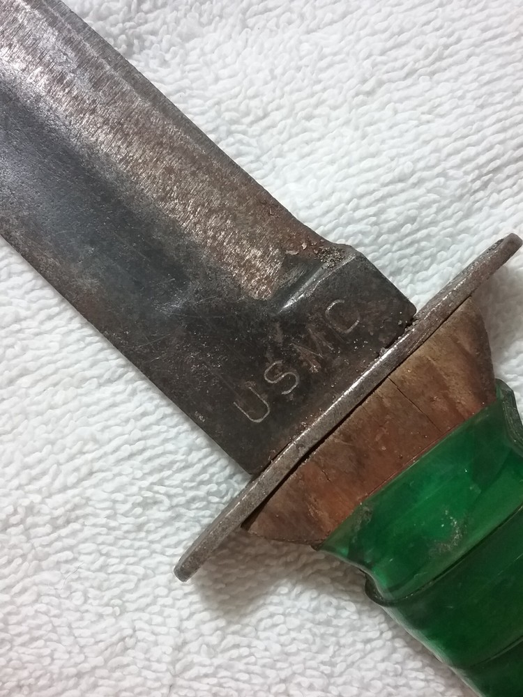 WWII KABAR USMC KNIFE FIXED BLADE For Restoration