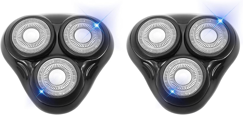 2PACK（Black） Universal Rotary Replacement Shaver Head,Compatible with Remington