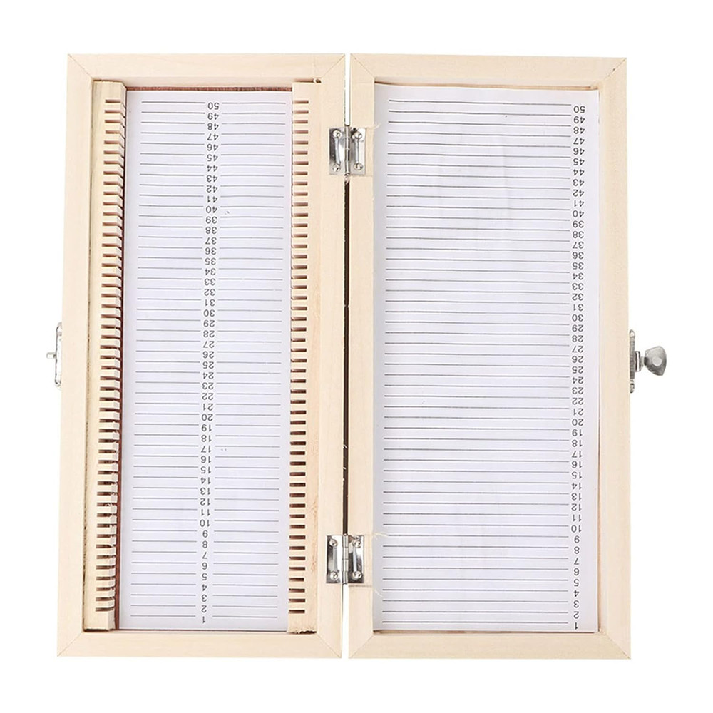 Microscope Slide Box Wooden Slide Storage Box, Holds 50 Slides