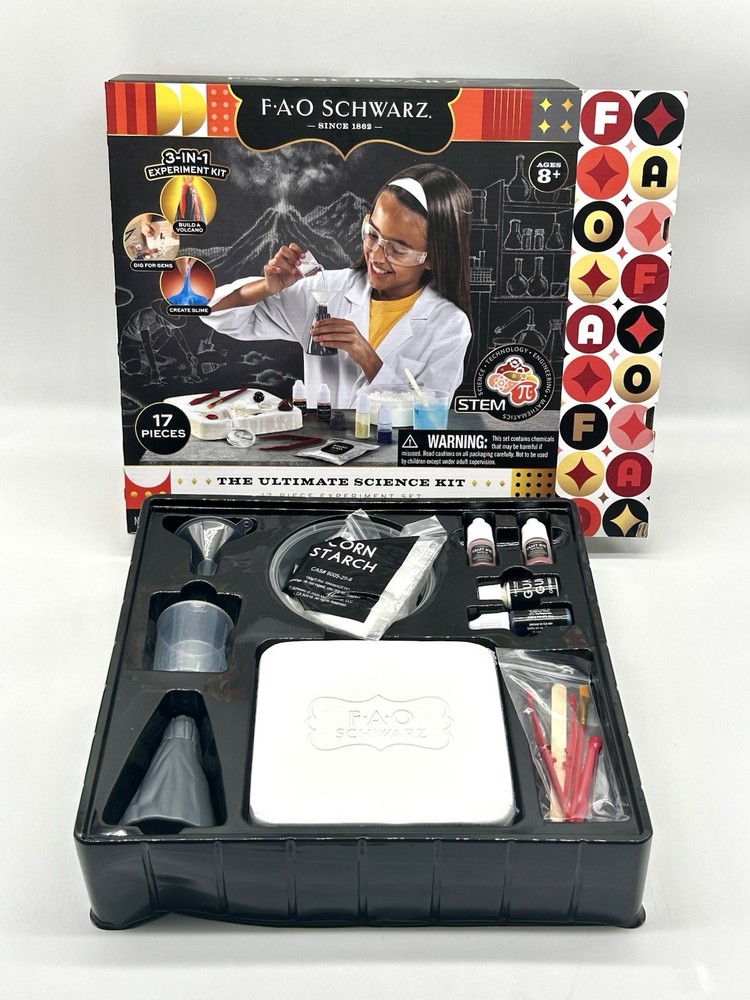 FAO Schwarz Ultimate Science Kit 17-Piece STEM Experiment Set – Open Box New