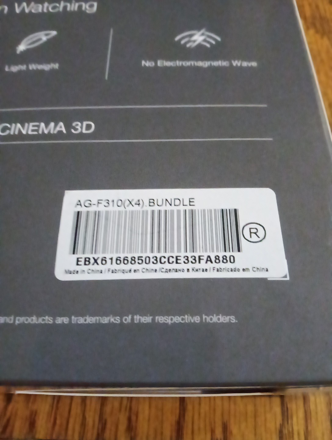 LG 3D Glasses For LG Cinema 3D TV Set of 4 AG-F310(X4) Bundle Black New Open Box