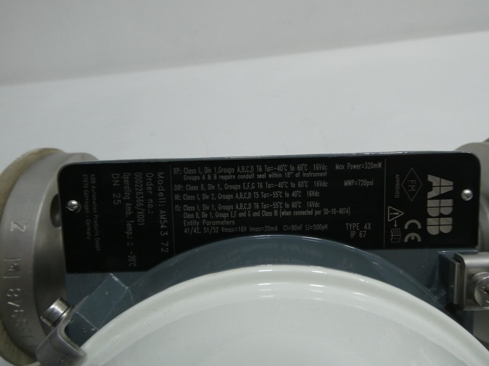 Abb AM54372 Variable Area Flow Meter 0-100gpm 1/2in Npt