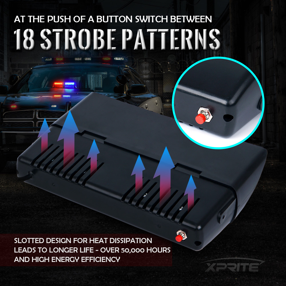 Xprite Windshield Strobe Light 16 LED Emergency Warning Hazard Flash Car Trucks