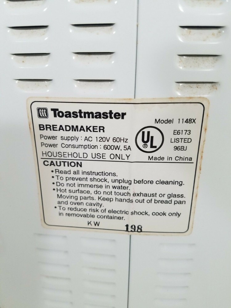 Heating Element for Toastmaster Bread Maker Models 1148 & 1148X only