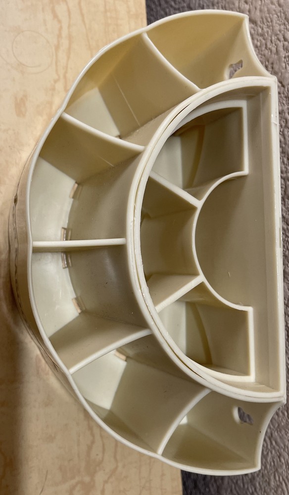 Vintage Kitchen Kaboodle Organizer Wall Mountable Half Circle Plastic Pockets