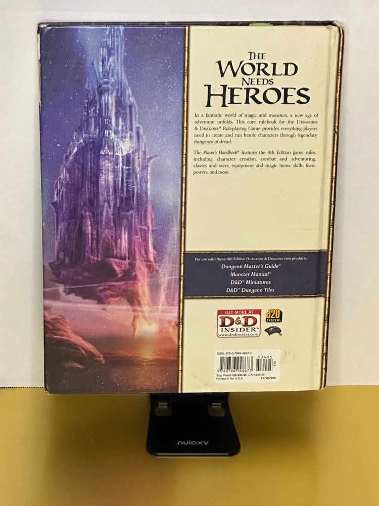 D&D Player's Handbook Hardcover 4E 2008 Dungeons Dragons