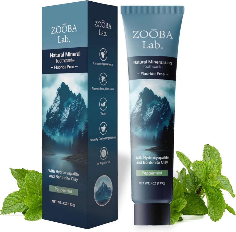 Natural Fluoride Free Toothpaste with Hydroxyapatite Remineralizing Whitening...