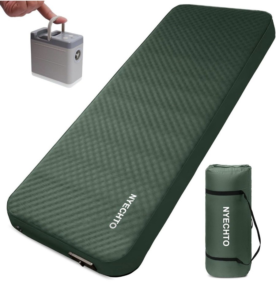 NYECHTO Self Inflating Sleeping Pad for Camping, 4" Extra-Thick Memory Foam A962