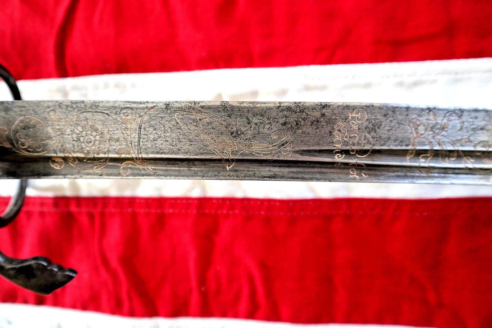 FRENCH INDIAN WAR REVOLUTIONARY WAR, GERMAN DOG HEAD SWORD CIRCA 1730-40