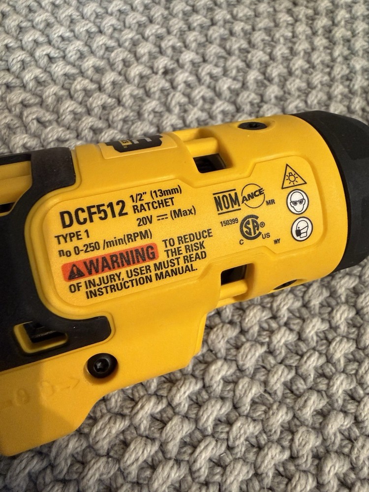 DeWalt DCF512B 20V ATOMIC COMPACT SERIES MAX 1/2" Brushless Ratchet - Bare Tool