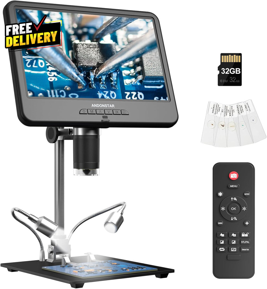AD210 10.1 Inch LCD Digital Microscope for Adults Soldering Microscope for......
