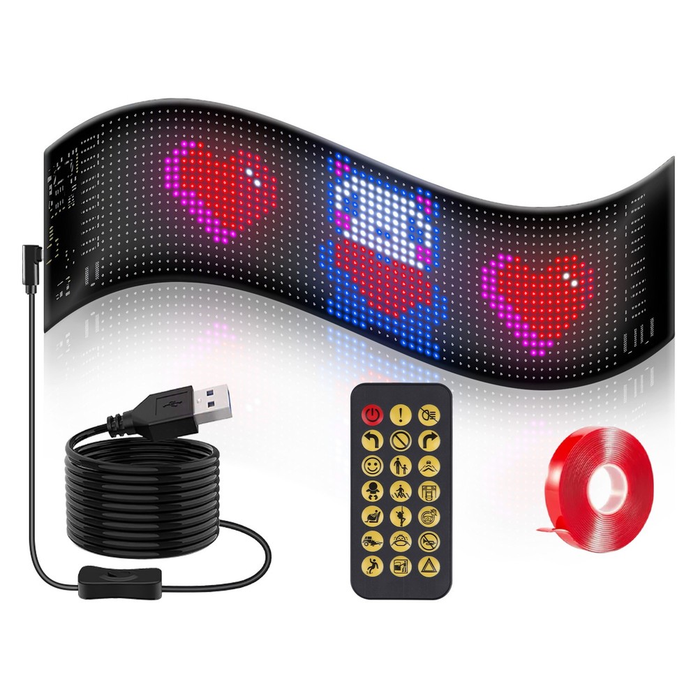 2Pack 20x64 Matrix Devil Eyes Lights f/ Car Ultra-thin Programmable LED