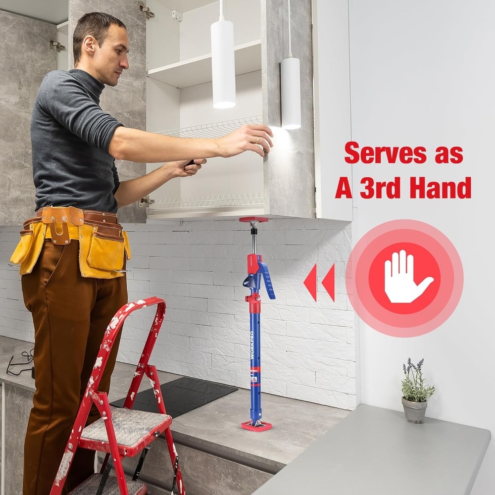 2-Pack Adjustable Support Rods for Drywall and Cabinet Installation Projects