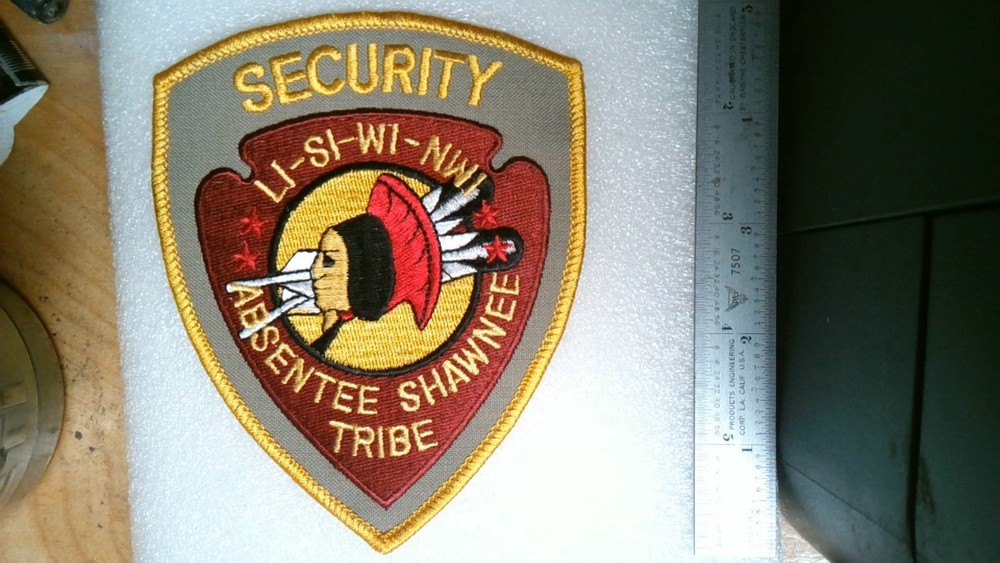 PATCH LAW ENFORCEMENT SECURITY ABSENTEE SHAWNEE TRIBE OKLAHOMA LEFT FACING