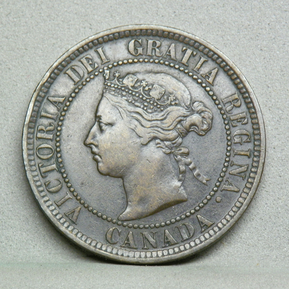 1886 CANADA 1 CENT, VF