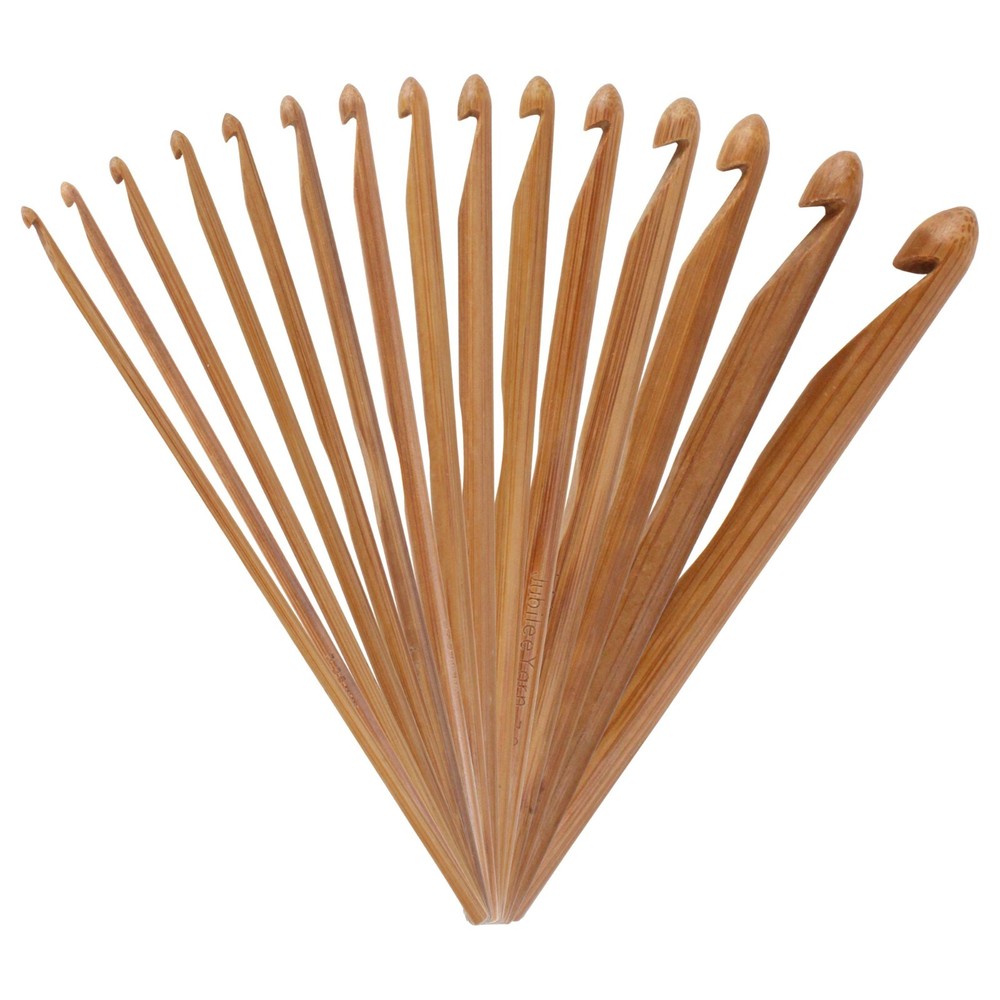 JubileeYarn 15pc Bamboo Crochet Hook Set