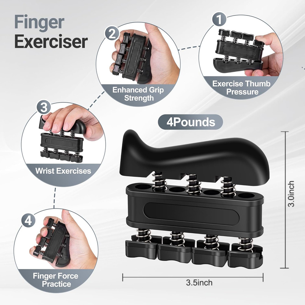 Grip Strength Trainer Kit 5 Pack Adjustable Hand Gripper Forearm Exerciser