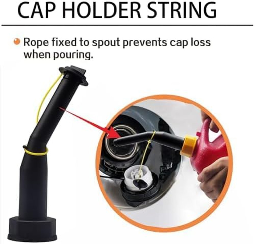 4 Pack Gas Can Spout Replacement Kit Universal Leakproof Black