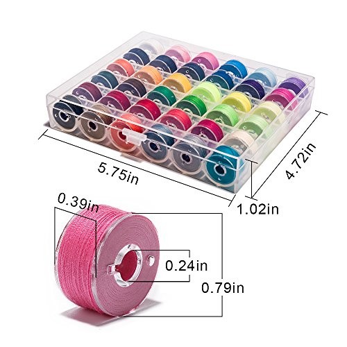36Pcs Bobbins and Sewing Threads with Bobbin Case for Multiple Sewing PLASTIC
