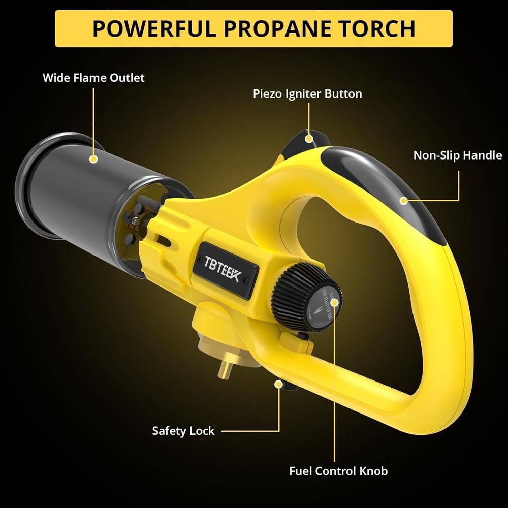 Adjustable Flame Propane Cooking Torch - Safe & Versatile for BBQ and Sous Vide