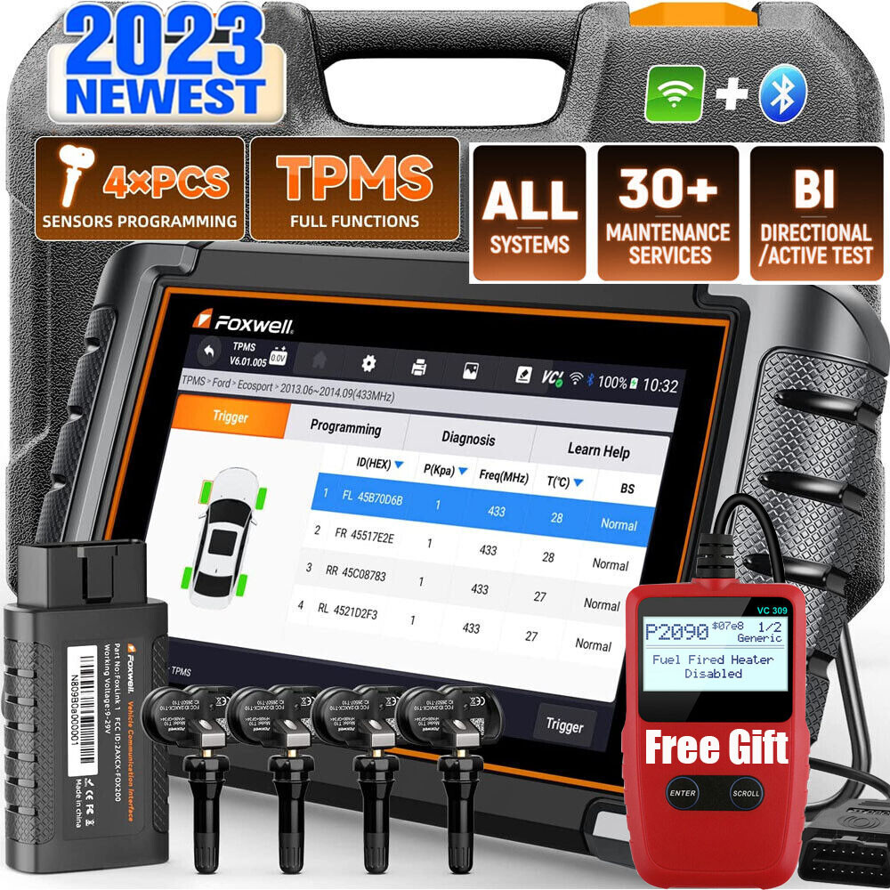 FOXWELL NT809TS OBD2 Scanner Diagnostic Tool TPMS Programming Car Bi-Directional