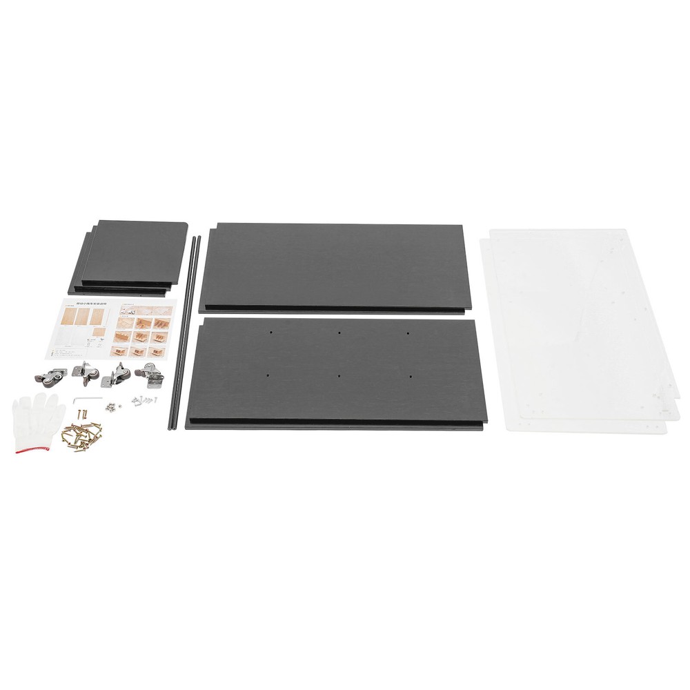 Acrylic End Table,Rectangle Side Table, Bamboo Acrylic Modern End Table