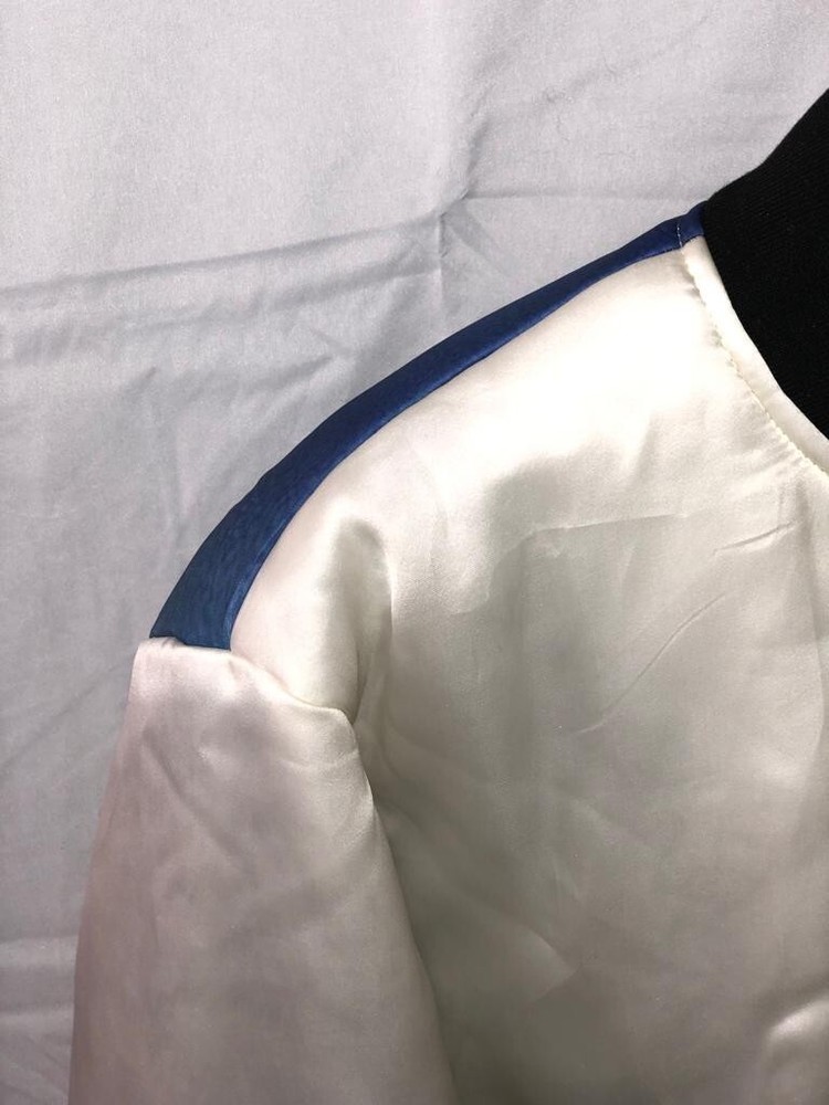 Ex Infinitas Men White Surfer Bomber Jacket Size: L