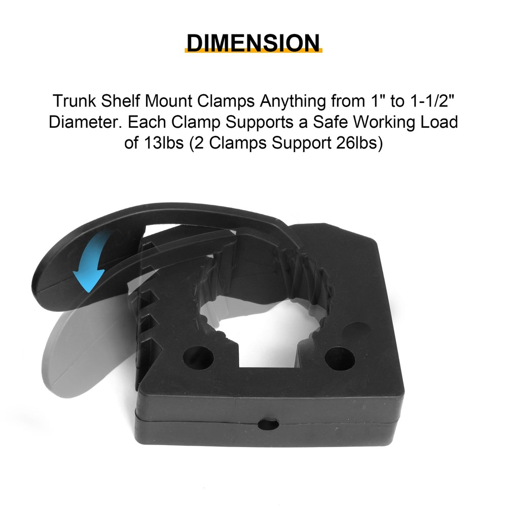4 PCS Quick Release Rubber Clamp 1.2"-1.5" Mount for UTV ATV 4X4 Tools