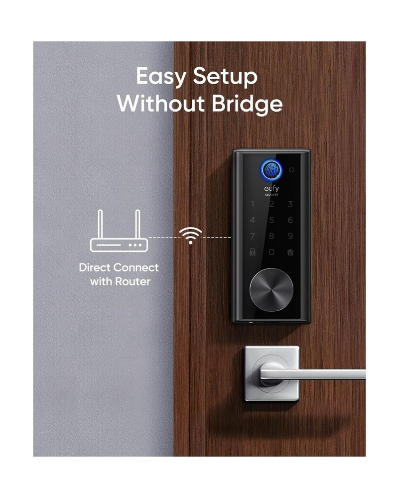 eufy Security Smart Lock S230, Keyless Fingerprint Lock for Front Door, Easy ...