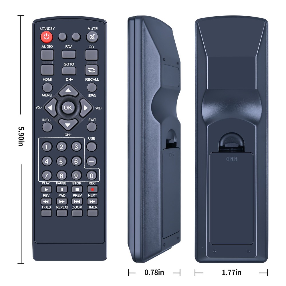 Remote Control For Ematic AT103B Digital TV Converter Box