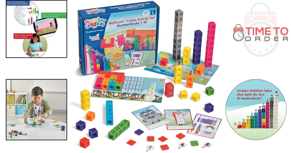MathLink Cubes Numberblocks 1-10 Activity Set Counting Blocks Educational Toys