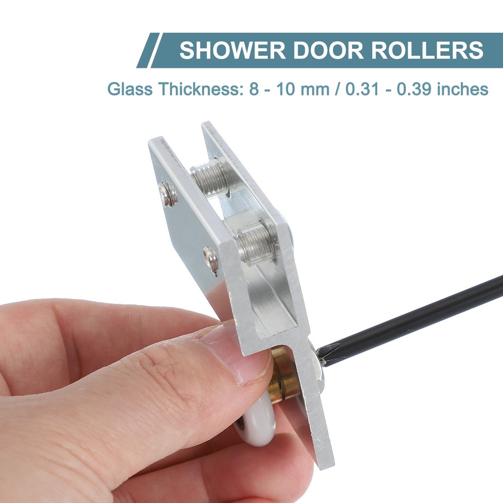 8 Pcs 26mm Diameter Frameless Sliding Shower Door Roller Replacement Silver
